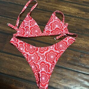 Red and Pink Shein Bikini